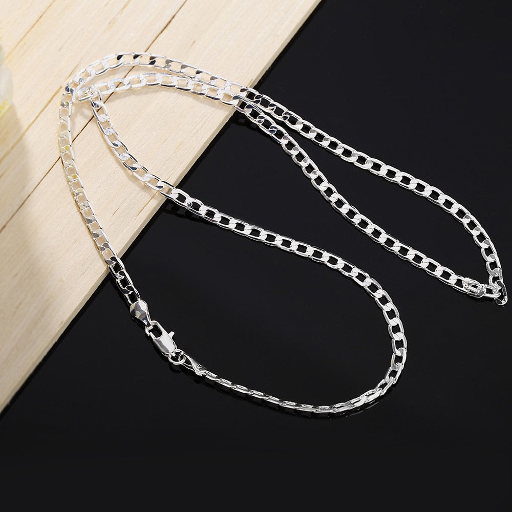 MORAED 925 Sterling Silver Italian Cuban Curb Chain Necklaces 6-8mm Men-Women/Free Shipping