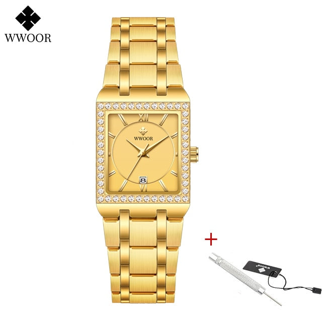 WwOOR beautiful Gold 8858 Watches for Women / enter discount code 8DHRGX9DAJT2  Buy 1 get 1 FREE / FREE Shipping
