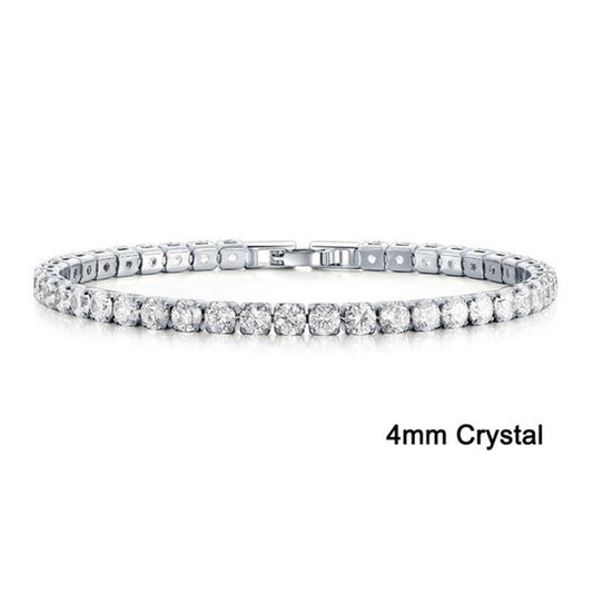 4mm Rhinestones Tennis Bracelet 19cm Gold Silver Color Bracelet / Free Shipping