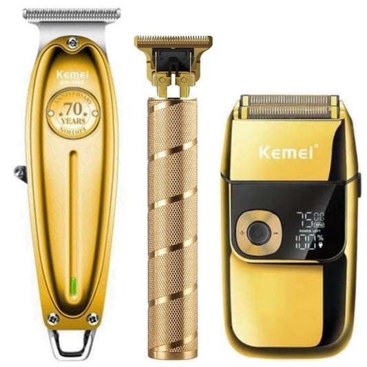 Kemei Professional 3-piece Combo set USB Charger / Trimmer, Cutter, electric shaver for men /  FREE Shipping