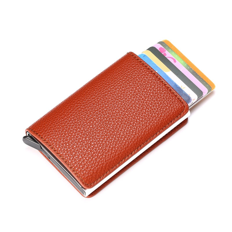 Men RFID Blocking Money, Bank Card Slim Leather Wallet-ID Holder-money clip/ Free Shipping
