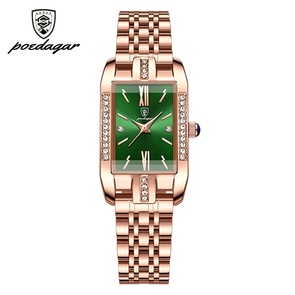 POEDAGAR Elegant Ladies Watch with 32 sparkling Diamonds-luminous/ FREE Shipping