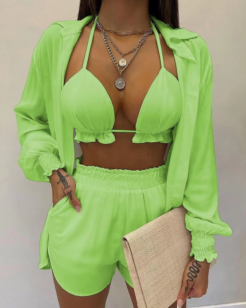 Ladies New Summer 3 Piece  Beach Outfit  /  Swimwear  / FREE shipping