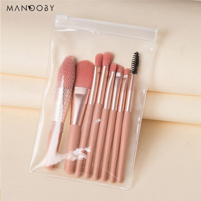8/13Pcs Natural Makeup-Cosmetics Soft Fluffy Brushes / FREE Shipping