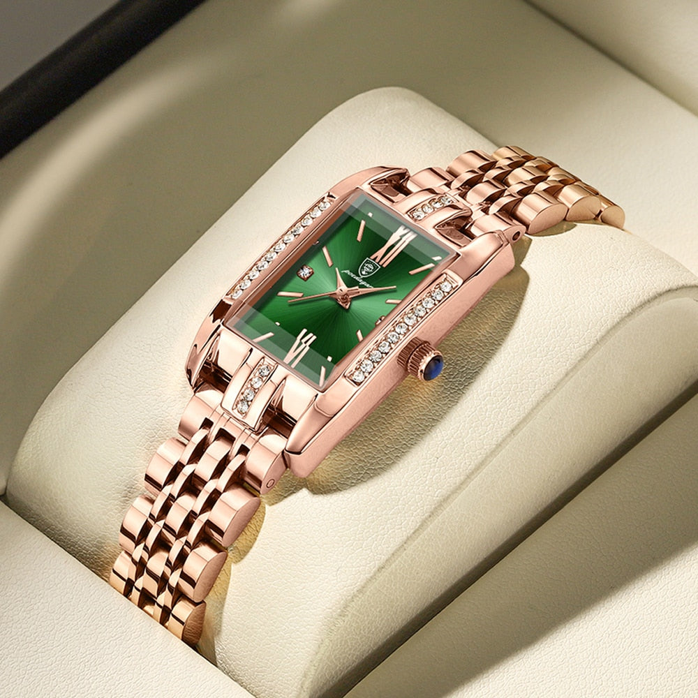 POEDAGAR Elegant Ladies Watch with 32 sparkling Diamonds-luminous/ FREE Shipping