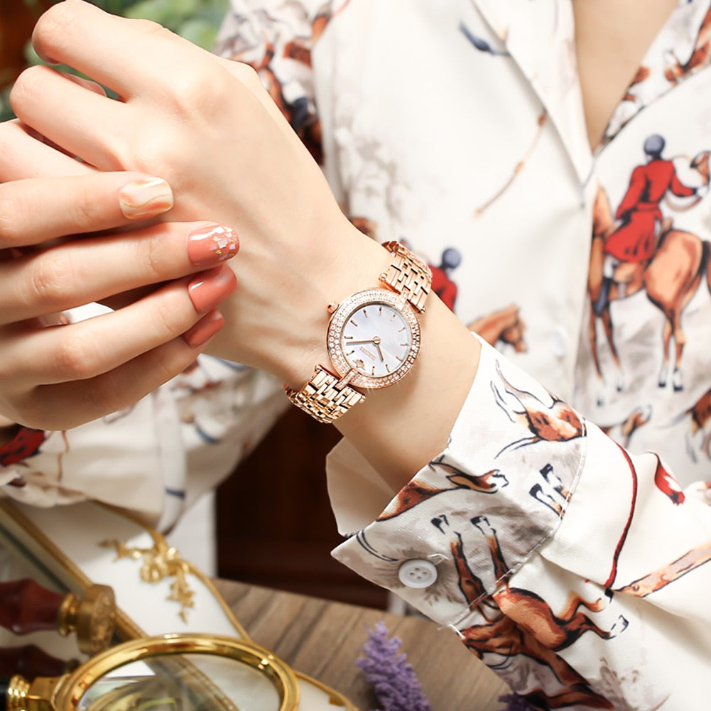 Swiss OUPINKE  beautiful/elegant Top Swiss Sapphire Mirror Alloy  Quartz Ladies Wrist watch