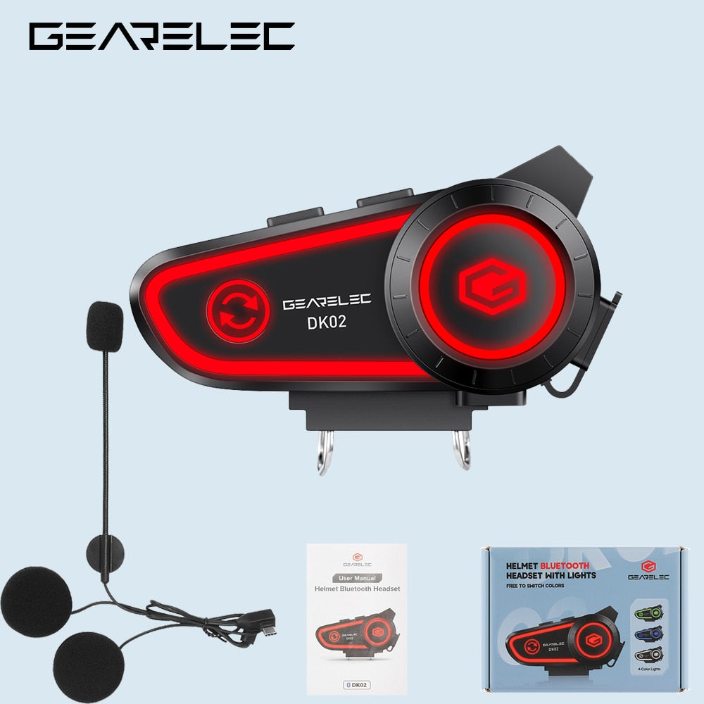 GEARELEC DK02 Motorcycle Helmet Headset Stereo Bluetooth Hands Free Call - IPX7 / Free Shipping