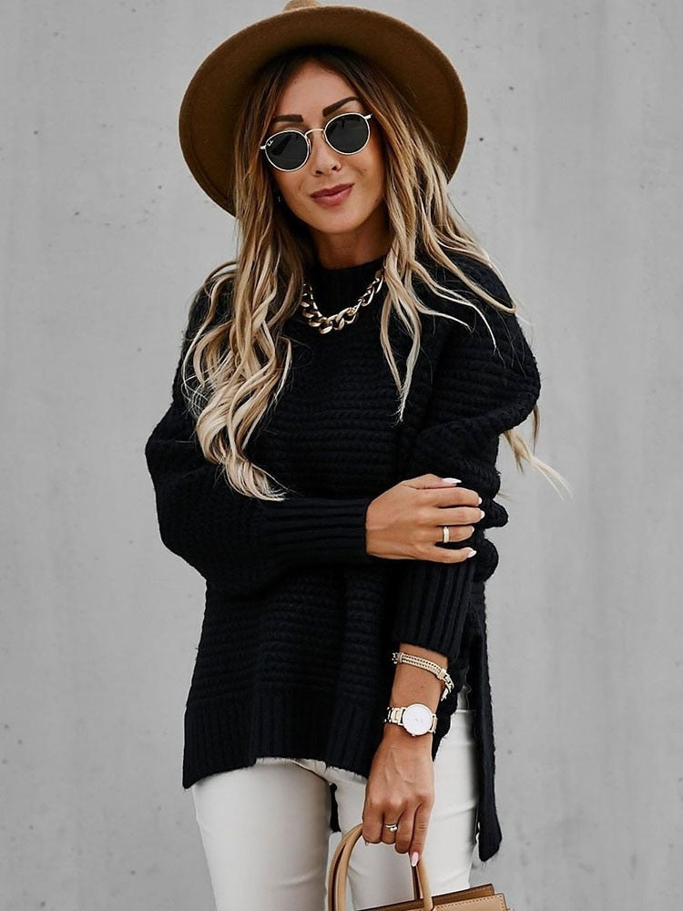 Ladies knitted sweater casual  loose fit comfortable and warm / FREE Shipping - tracking available