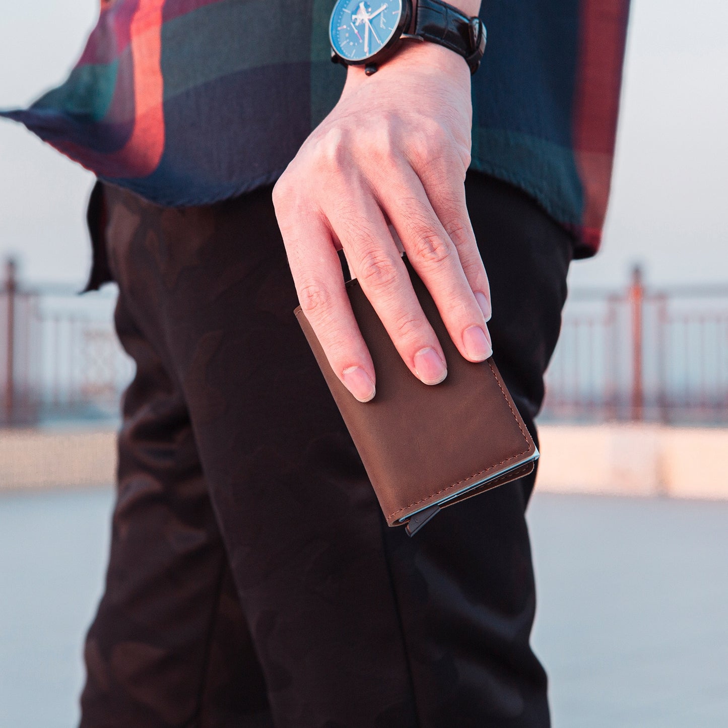 Men RFID Blocking Money, Bank Card Slim Leather Wallet-ID Holder/ Free Shipping