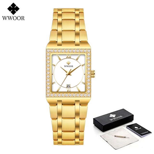 WwOOR beautiful Gold 8858 Watches for Women / enter discount code 8DHRGX9DAJT2  Buy 1 get 1 FREE / FREE Shipping