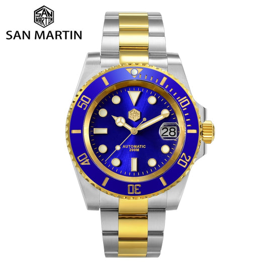 San Martin Diver Watch Water Ghost Sub Homage NH35 Luxury Sapphire Men Mechanical Watches 20Bar Waterproof BGW-9 Luminous